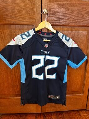 Tennessee Titans #22 Youth Football Jersey - Navy and Light Blue
